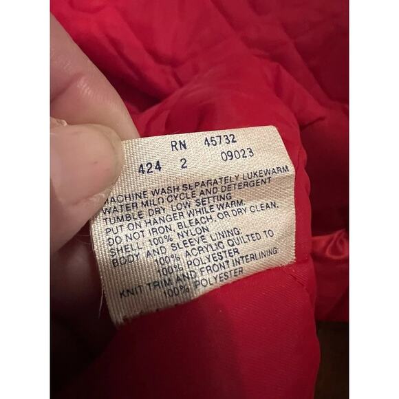 VTG Nasco Medium Red Baylor Quilted Snap Front Varsity‎ Jacket Vintage RARE - Picture 8 of 9